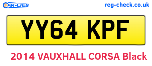 YY64KPF are the vehicle registration plates.