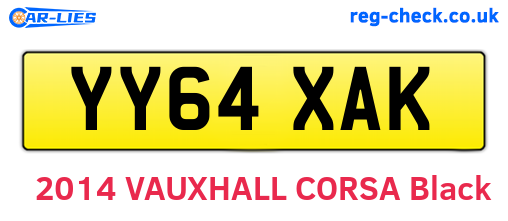 YY64XAK are the vehicle registration plates.