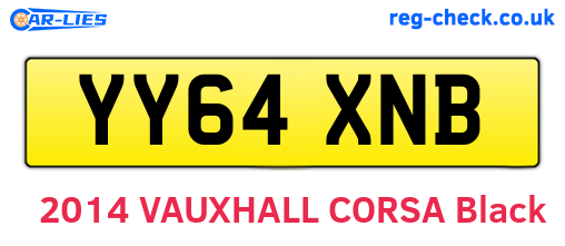 YY64XNB are the vehicle registration plates.