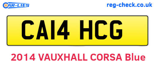 CA14HCG are the vehicle registration plates.