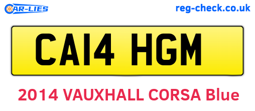 CA14HGM are the vehicle registration plates.