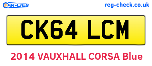 CK64LCM are the vehicle registration plates.