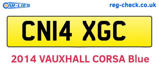 CN14XGC are the vehicle registration plates.