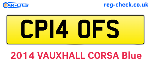 CP14OFS are the vehicle registration plates.