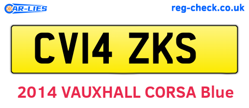 CV14ZKS are the vehicle registration plates.
