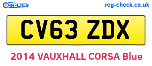 CV63ZDX are the vehicle registration plates.