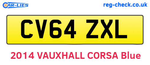 CV64ZXL are the vehicle registration plates.