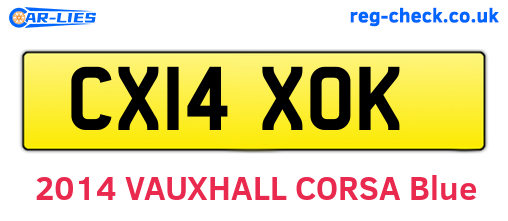CX14XOK are the vehicle registration plates.