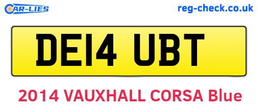 DE14UBT are the vehicle registration plates.