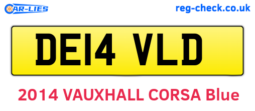 DE14VLD are the vehicle registration plates.