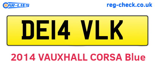 DE14VLK are the vehicle registration plates.