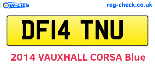DF14TNU are the vehicle registration plates.
