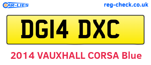 DG14DXC are the vehicle registration plates.