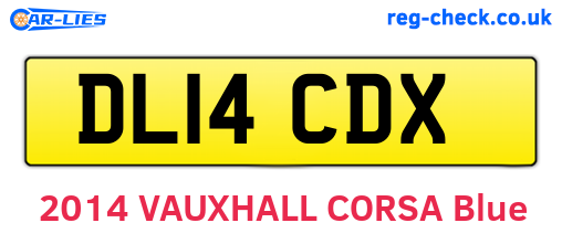 DL14CDX are the vehicle registration plates.