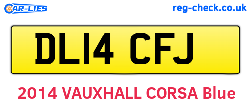 DL14CFJ are the vehicle registration plates.