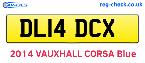 DL14DCX are the vehicle registration plates.