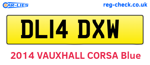 DL14DXW are the vehicle registration plates.