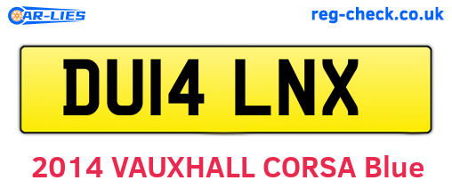 DU14LNX are the vehicle registration plates.