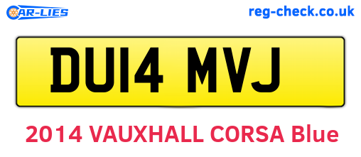 DU14MVJ are the vehicle registration plates.