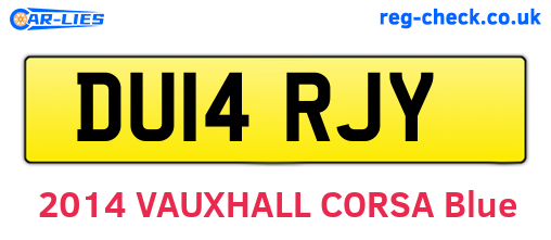 DU14RJY are the vehicle registration plates.