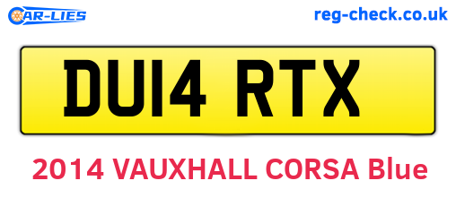 DU14RTX are the vehicle registration plates.