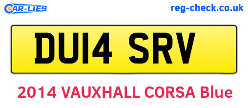DU14SRV are the vehicle registration plates.