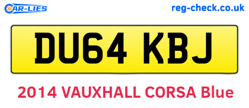 DU64KBJ are the vehicle registration plates.