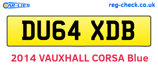 DU64XDB are the vehicle registration plates.