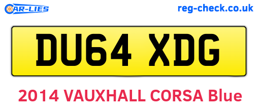 DU64XDG are the vehicle registration plates.