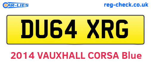 DU64XRG are the vehicle registration plates.