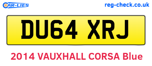 DU64XRJ are the vehicle registration plates.