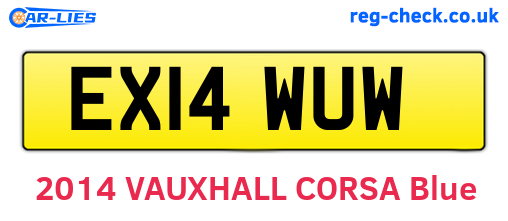 EX14WUW are the vehicle registration plates.