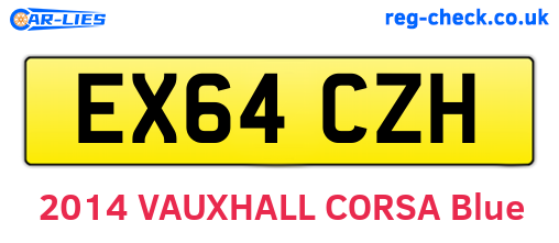 EX64CZH are the vehicle registration plates.
