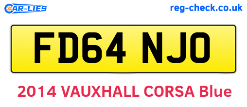 FD64NJO are the vehicle registration plates.