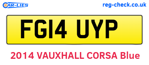 FG14UYP are the vehicle registration plates.