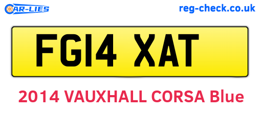 FG14XAT are the vehicle registration plates.