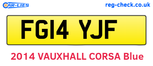 FG14YJF are the vehicle registration plates.