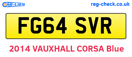 FG64SVR are the vehicle registration plates.