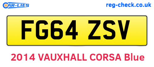 FG64ZSV are the vehicle registration plates.