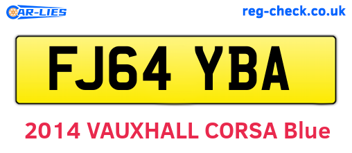 FJ64YBA are the vehicle registration plates.