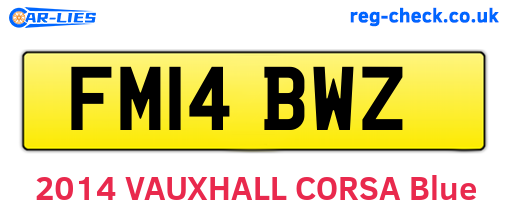 FM14BWZ are the vehicle registration plates.