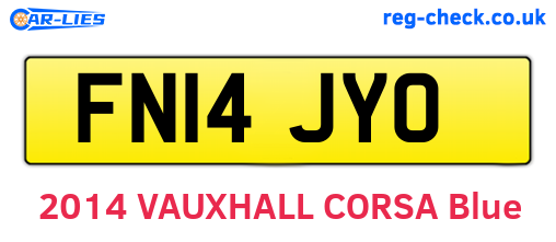 FN14JYO are the vehicle registration plates.