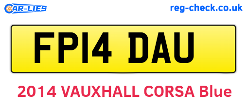 FP14DAU are the vehicle registration plates.