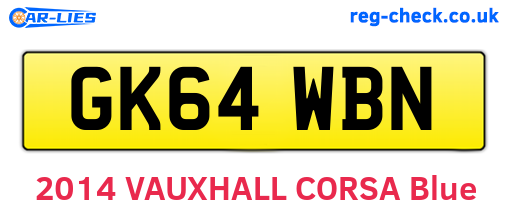 GK64WBN are the vehicle registration plates.