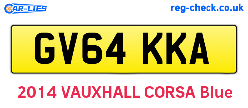 GV64KKA are the vehicle registration plates.