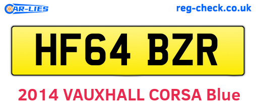 HF64BZR are the vehicle registration plates.