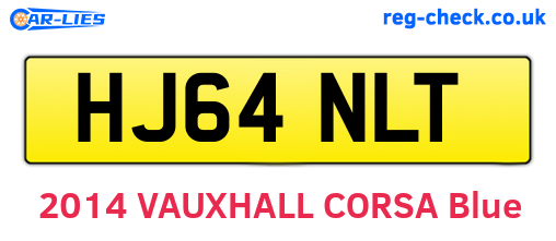 HJ64NLT are the vehicle registration plates.