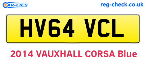 HV64VCL are the vehicle registration plates.