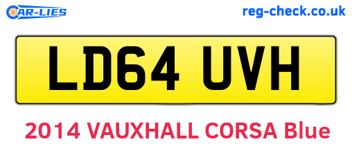 LD64UVH are the vehicle registration plates.
