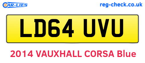 LD64UVU are the vehicle registration plates.